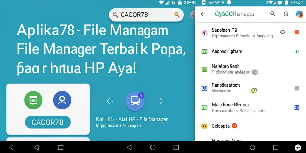 Tampilan antarmuka aplikasi File Manager CACOR78 yang user-friendly.