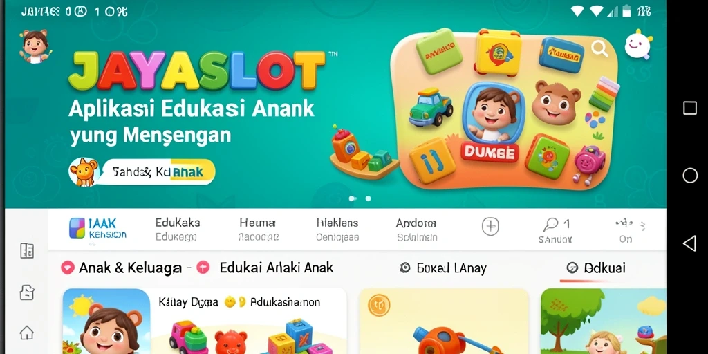 Antarmuka pengguna <strong>JAYASLOT</strong> yang menarik dan ramah anak.