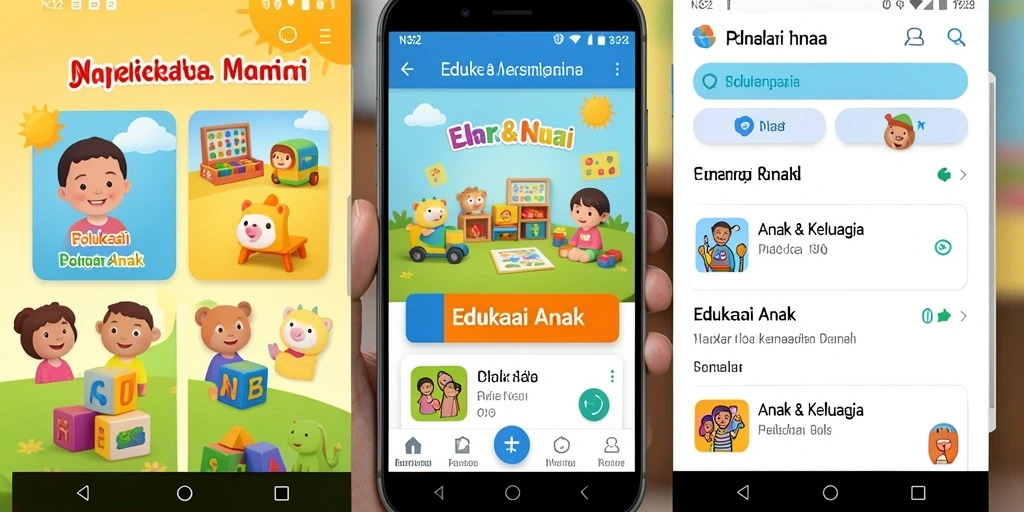 Tampilan antarmuka N32 yang menarik untuk belajar anak.