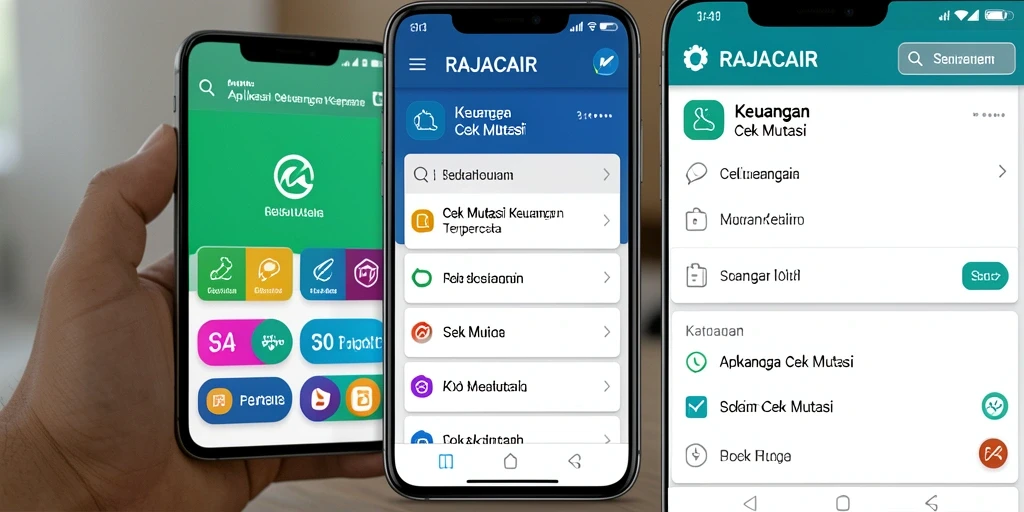 Tampilan antarmuka aplikasi RAJACAIR untuk cek mutasi keuangan.