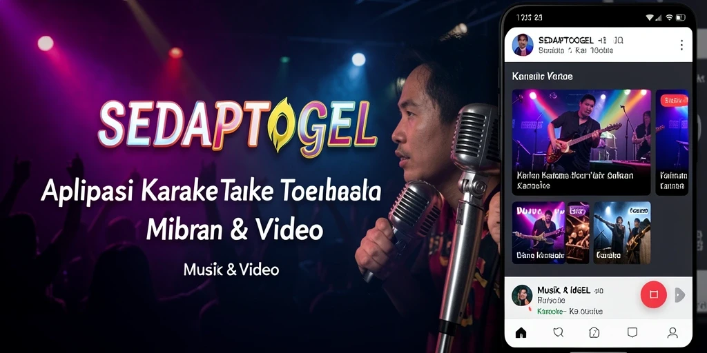 Antarmuka SEDAPTOGEL menampilkan lirik lagu yang jelas dan mudah dibaca.